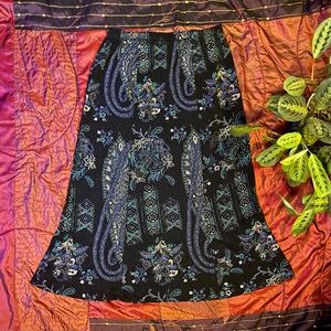 vintage Mirasol, glittery, paisley, maxi skirt!